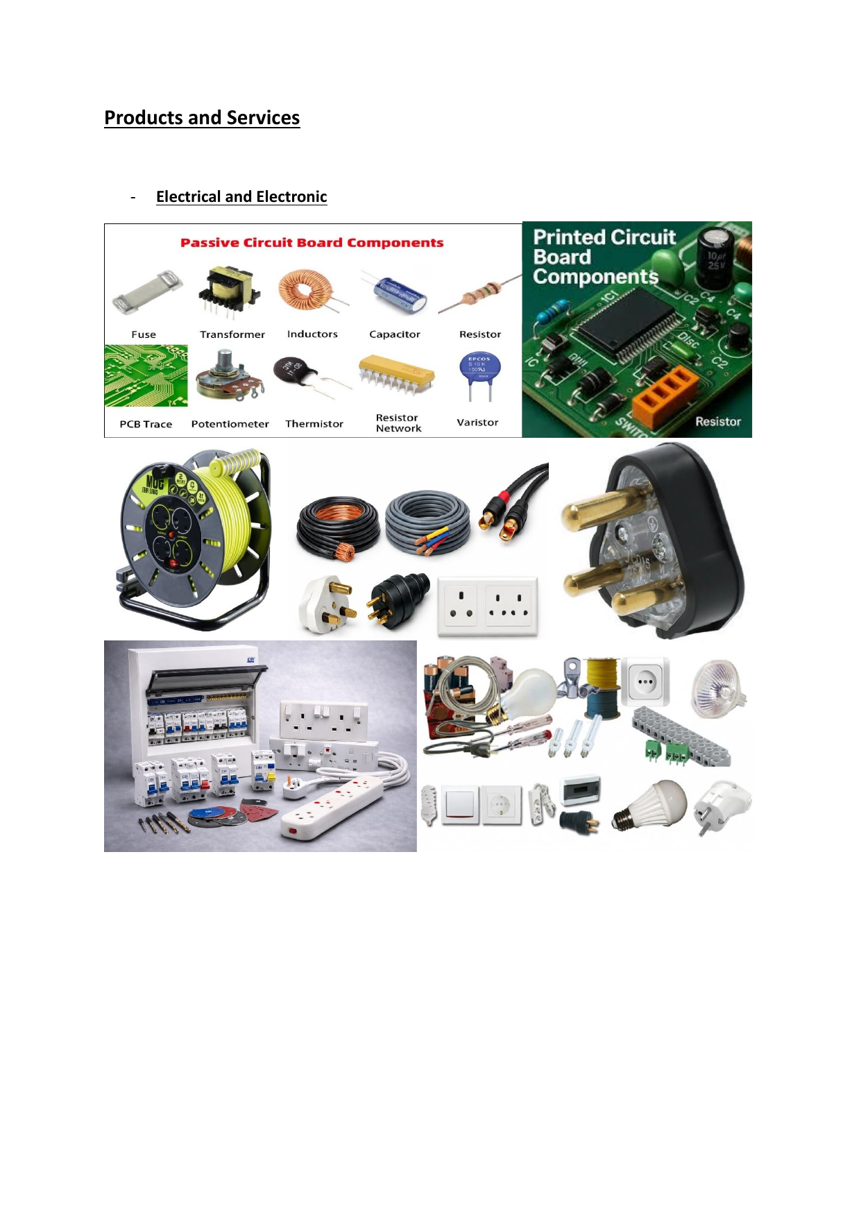 Electrical and electronic products